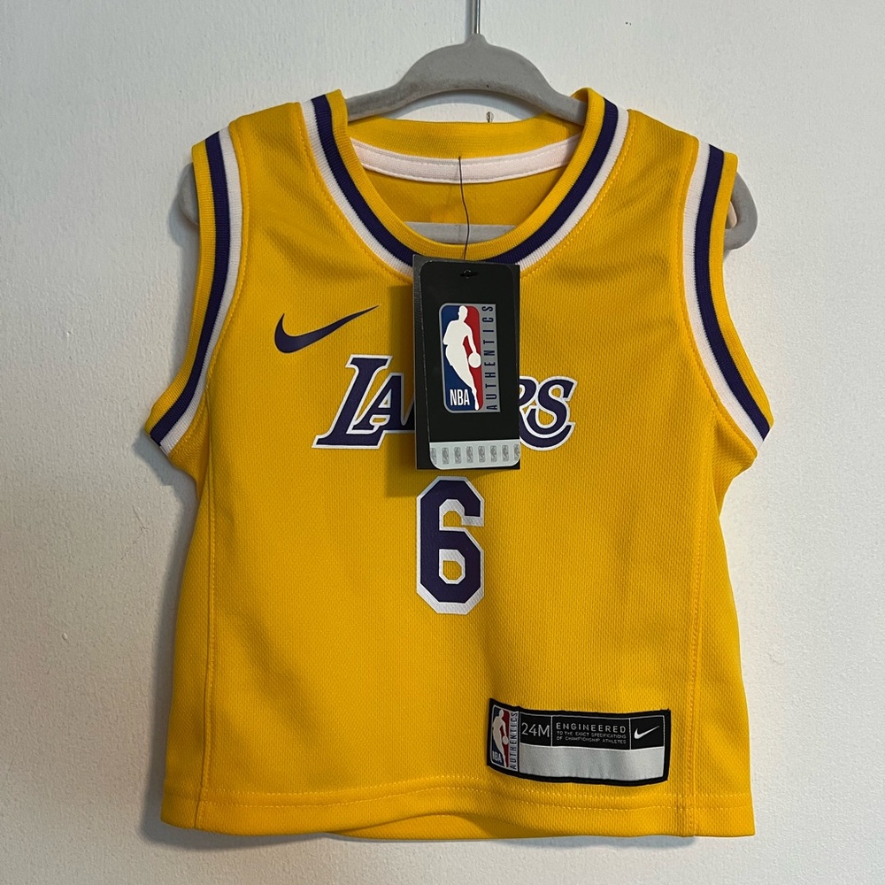 Nike Kids Lakers Gold Basketball Jersey - Picture 5 of 8